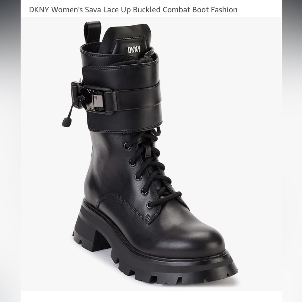 DKNYC Black Combat Boots